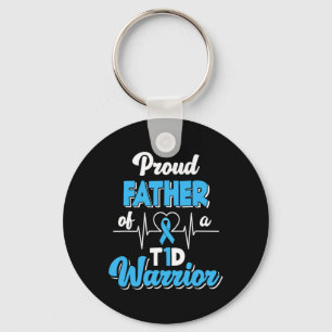 Mens Proud Father Of A T1d Warrior Diabetic Diabet Keychain