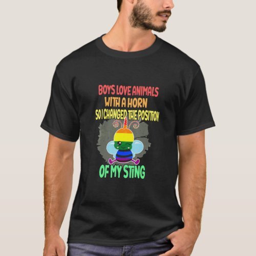 Mens Proud Gay Boys Pride LGBTQ  Gay Beekeeper Rai T_Shirt