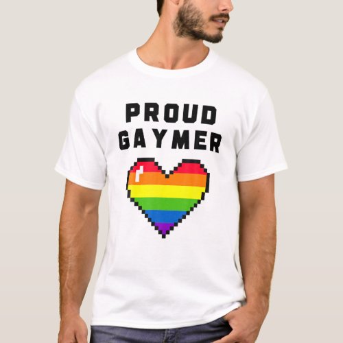 Mens Proud Gaymer Gaming LGBT Gay Pride Lesbisch T_Shirt