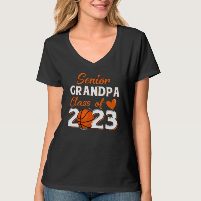 Mens Proud Grandpa Of A 2023 Senior Basketball Gra T-Shirt (Front)