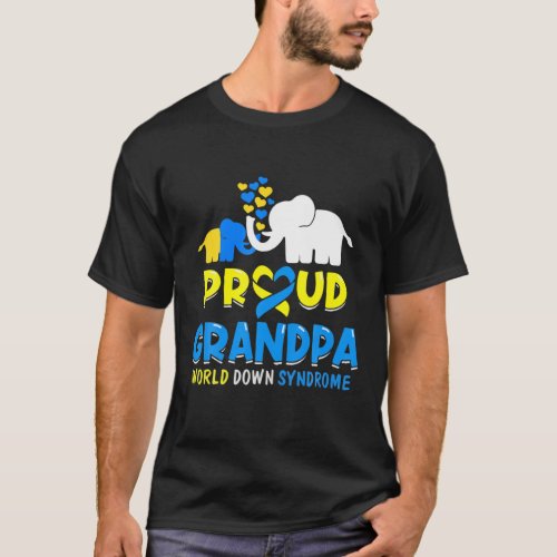 Mens Proud Grandpa World Down Syndrome Awareness D T_Shirt