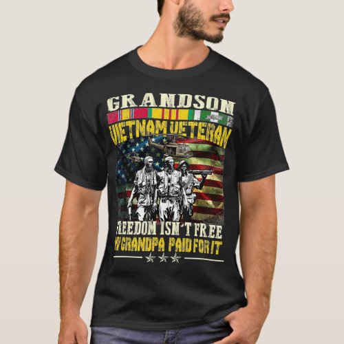 Mens Proud Grandson Of Vietnam Veterans  Freedom I T_Shirt