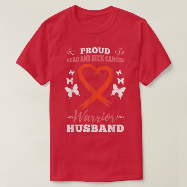 Mens Proud Head And Neck Cancer Warrior Husband  T-Shirt (Design Front)