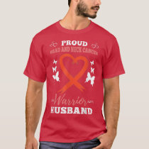 Mens Proud Head And Neck Cancer Warrior Husband  T-Shirt