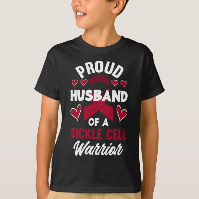Mens Proud Husband Of A Sickle Cell Warrior Sickle T-Shirt (Front)