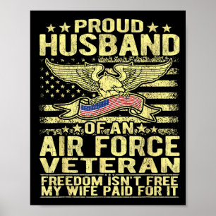 Mens proud husband of an air force veteran -Mens p Poster