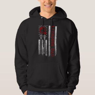 Mens Proud Lacrosse Dad American Flag Cool Usa Pa Hoodie