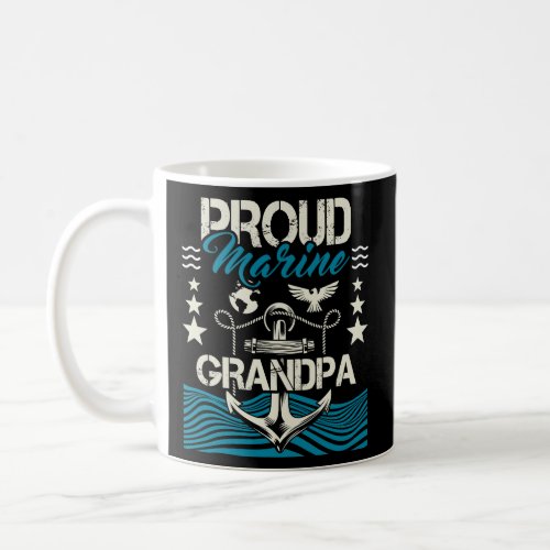 Mens Proud Marine Grandpa _ Granddad Papa Pops  Coffee Mug