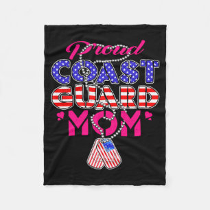 Mens Proud Military Mom Dog Tags Military Mother Fleece Blanket