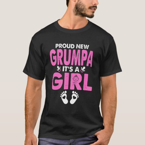 Mens Proud New Grumpa Its A Girl Gender Reveal Fat T_Shirt