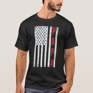 Mens Proud Papa American Flag Shirt Papa Gift_2