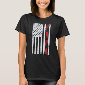 Mens Proud Papa American Flag Shirt Papa Gift_2