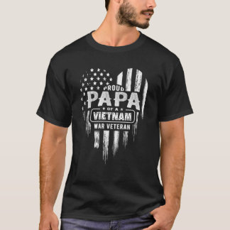 Mens Proud Papa Dad Vietnam War Veteran American F T-Shirt