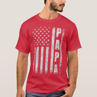 Mens Proud Papa Flag Funny Fathers Day 2023 From G T-Shirt
