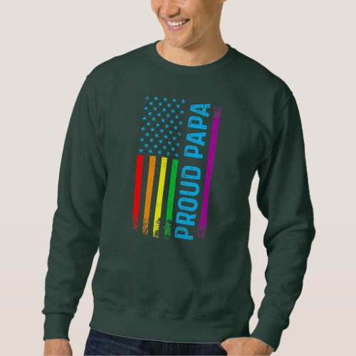 Mens Proud Papa Grandpa Dad LGBT LGBTQ Gay Pride Sweatshirt