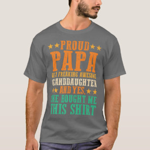 Mens Proud papa of granddaughter grandfather  T-Shirt