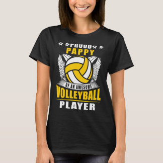 Mens Proud Pappy Of An Awesome Volleyball Player V T-Shirt