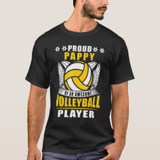 Mens Proud Pappy Of An Awesome Volleyball Player V T-Shirt