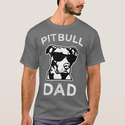 Mens Proud Pitbull Dad Mens Pit Bull Dog  funny Pi T_Shirt