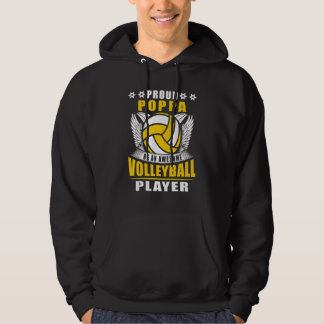 Mens Proud Poppa Of An Awesome Volleyball Player V Hoodie