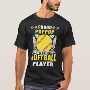 Mens Proud PopPop Of An Awesome Softball Player So T-Shirt