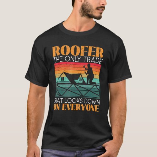 Mens Proud Roofer Roof Whisperer Roof Ninja Job Ro T_Shirt