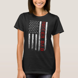 Mens Proud Soccer Dad American Flag  Cool Usa Patr T-Shirt