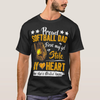Mens Proud Softball Dad Cute Softball Dad T-Shirt