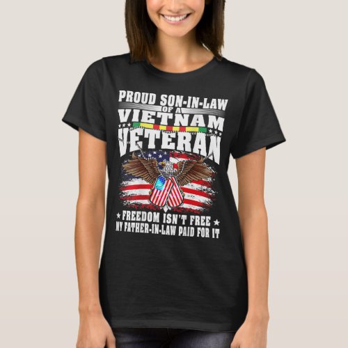 Mens Proud Son_In_Law Of A Vietnam Veteran Militar T_Shirt