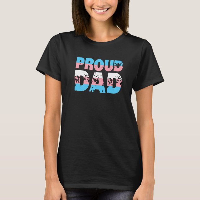 Mens Proud Trans Dad Transgender Pride Flag Lgbt F T-Shirt (Front)