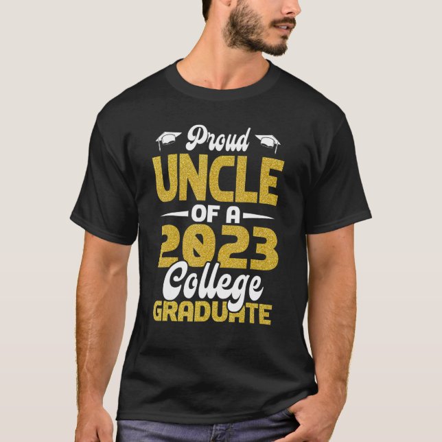 Mens Proud Uncle Of 2023 College Graduate  Uncle G T-Shirt (Front)