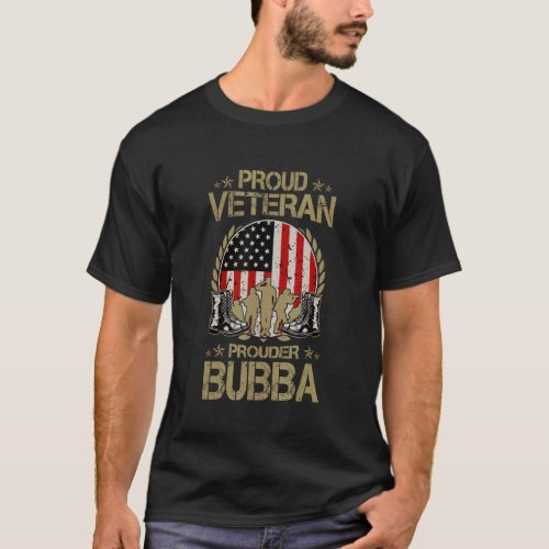 Mens Proud Veteran Prouder Bubba Us Flag Veteran T_Shirt