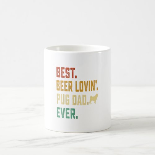 Mens Pug Dog Lover _ Best Beer Loving Pug Dad Coffee Mug