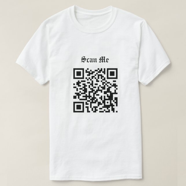 Mens QR Code Scan Me Finger Up Shirt (Design Front)