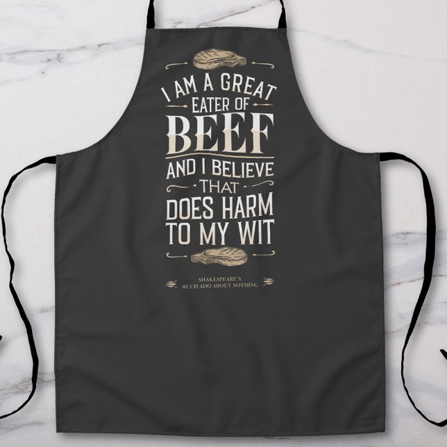 Mens Quote Funny Modern BBQ Beef Apron (Creator Uploaded)