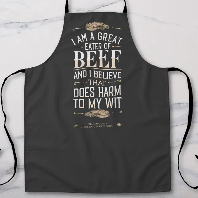 Mens Quote Funny Modern BBQ Beef Apron