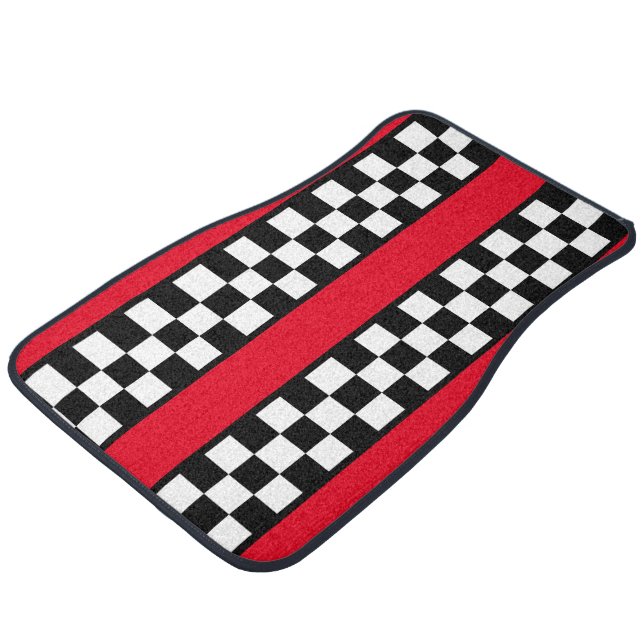 Mens Racing Stripes Car Floor Mat (Angled)