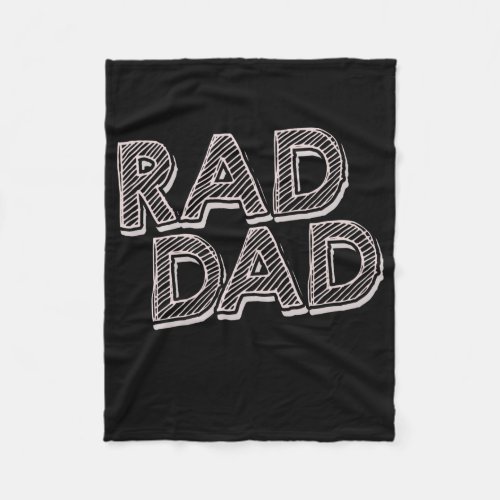 Mens Rad Dad Retro Fathers Day  Fleece Blanket