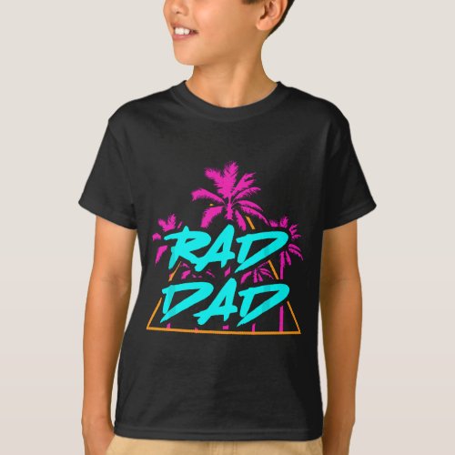 Mens Rad Dad Vintage 80s   Best Dad Daddy Papa T_Shirt