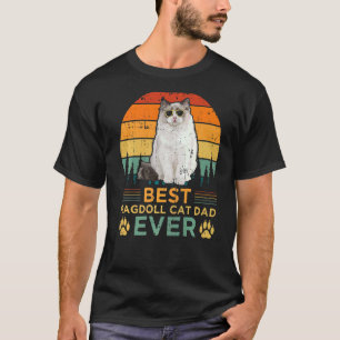 Mens Ragdoll Cat Vintage Best Ragdoll Cat Dad Fat T-Shirt