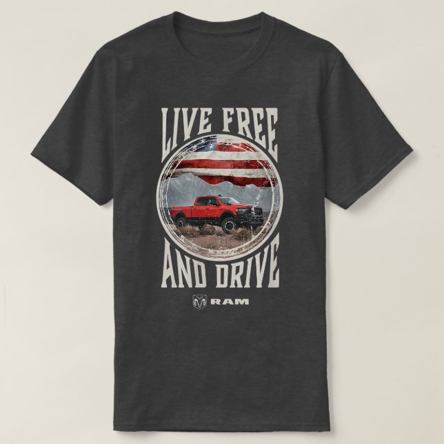 Mens Ram Trucks Live Free And Drive 1911 T-Shirt (Design Front)