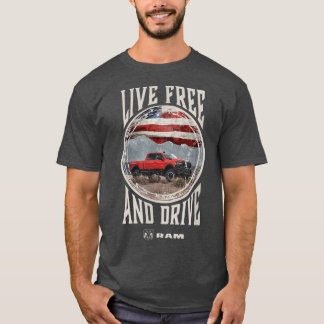 Mens Ram Trucks Live Free And Drive 1911 T-Shirt