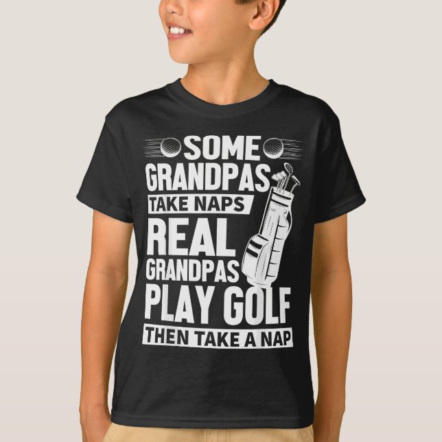 Mens Real Grandpas Play Golf Funny Golf Grandpa Gi T-Shirt (Front)