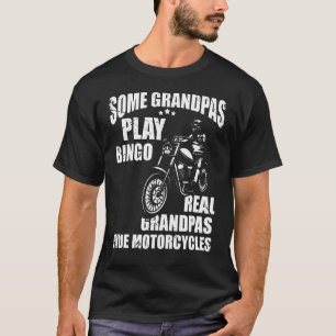 Mens Real Grandpas Ride Motorcycle Biker Granddad  T-Shirt