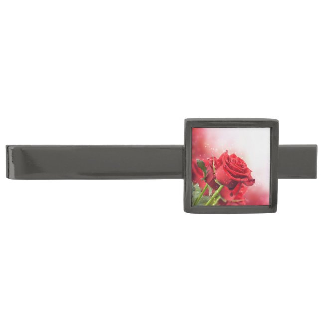 Men's Red Rose Tie Bar (Front)