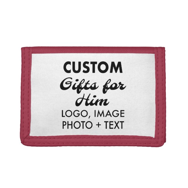Men's Red Trifold Wallet Custom Gifts for Him (Front)