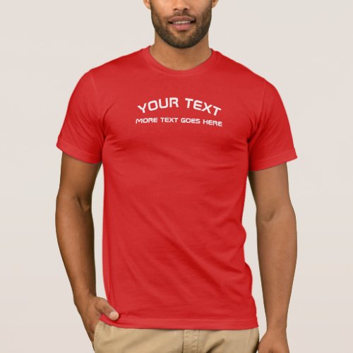 Mens Red Tshirt Elegant Modern Add Image Logo Text