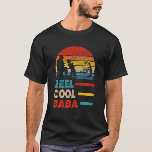 Mens Reel Cool Baba Fisherman Daddy Father Day Gif T_Shirt