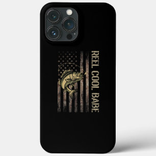 Mens Reel Cool Babe Fishing Camoflauge America iPhone 13 Pro Max Case