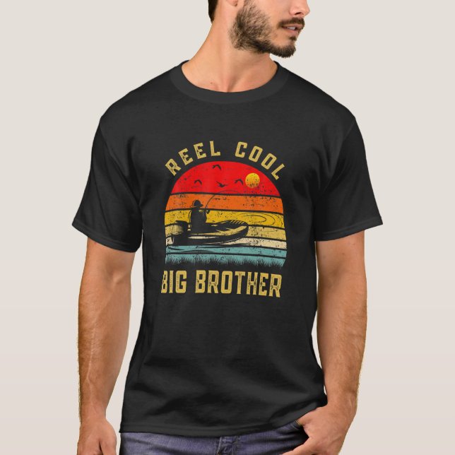 Mens Reel Cool Big Brother Fishing Lover Gift For T-Shirt (Front)